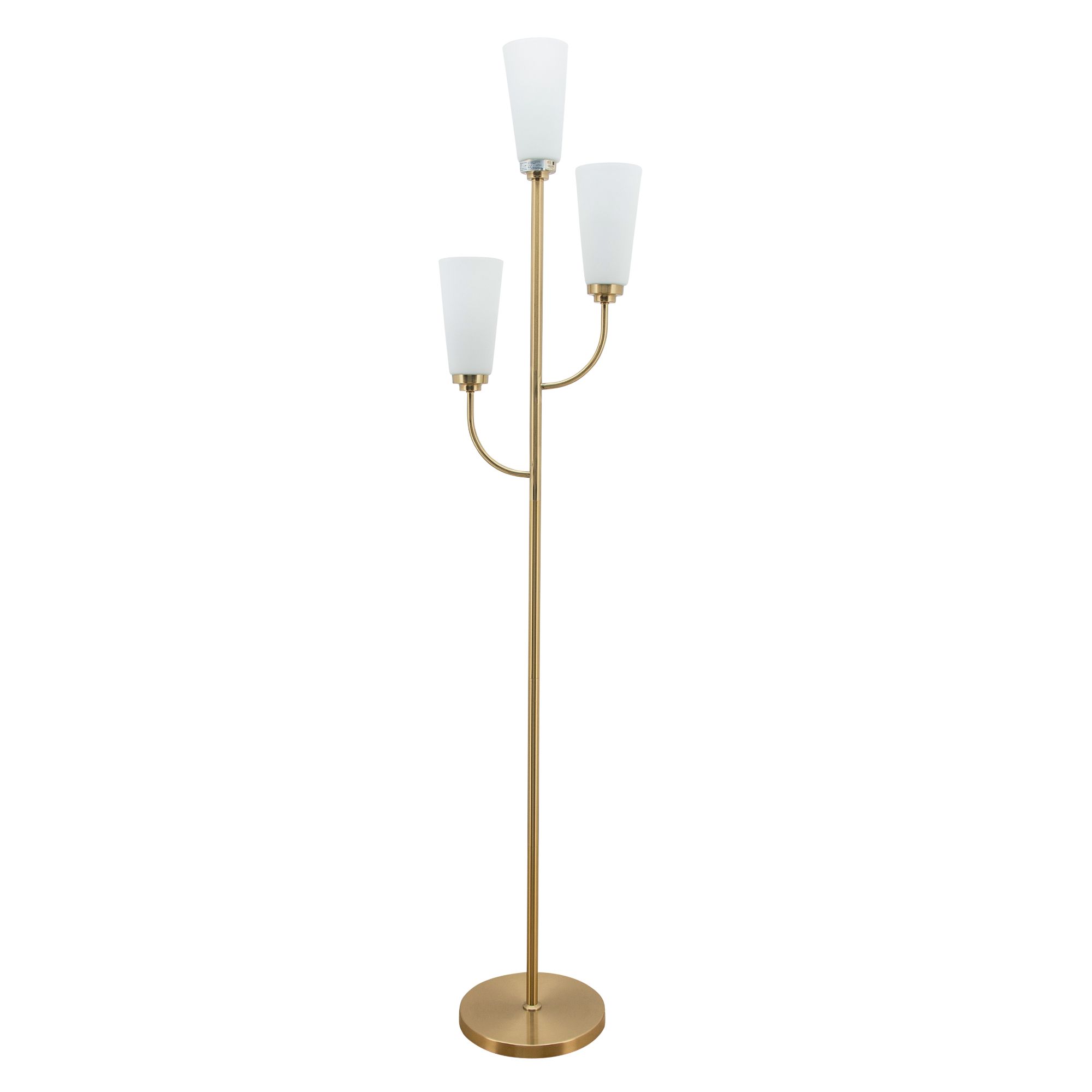 Kingston Living 70" White and Gold Frosted Glass Shade Floor Lamp