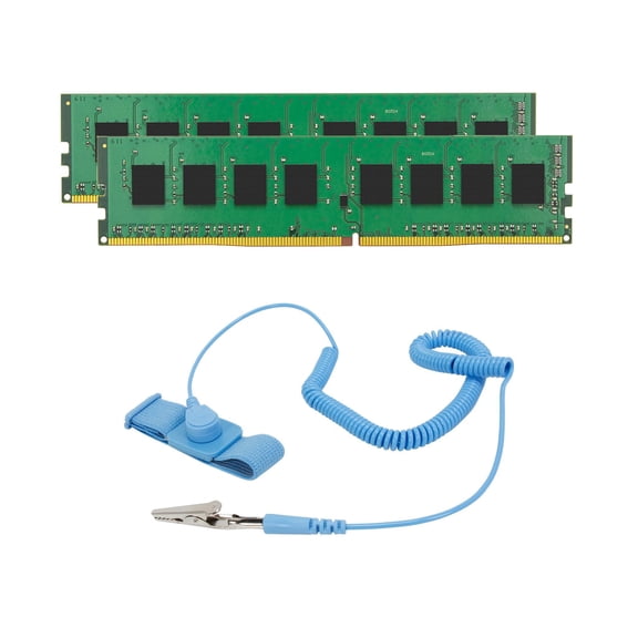 Kingston Memory Bundle with 64GB (2 x 32GB) DDR4 PC4-21300 2666MHz Memory UDIMMs and Anti-Static Wristband Compatible with Optiplex 3080, 5080, 7080 SFF and Tower PCs