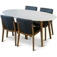 thumbnail image 1 of Kingston Modern Solid Wood Walnut Kitchen & Dining Room Table and Chairs for 4, 1 of 6