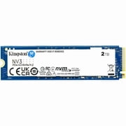Kingston NV3 2 TB Solid State Drive - M.2 2280 Internal - PCI Express NVMe PCI Express NVMe 4.0 x4 - Notebook, Desktop PC Device Supported - 640 TB TBW - 1 Each