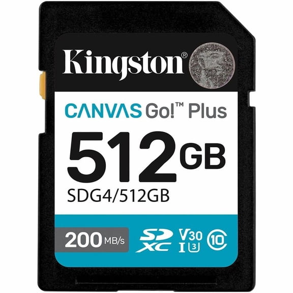 Kingston Canvas Go! Plus 512 GB Class 10/UHS-I (U3) V30 SDXC