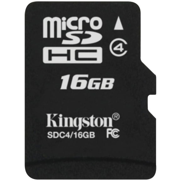 Kingston SDC4/16GB Class 4 microSDHC Card (16GB with Adapter)