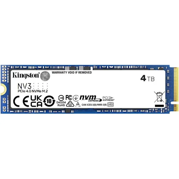 Kingston SNV3S M.2 2280 4TB PCIe 4.0 x4 NVMe Internal Solid State Drive (SSD) SNV3S/4000G