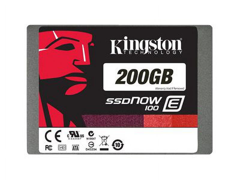 Kingston SSDNow E100 - SSD - encrypted - 200 GB - internal - 2.5" - SATA 6Gb/s - Self-Encrypting Drive (SED)