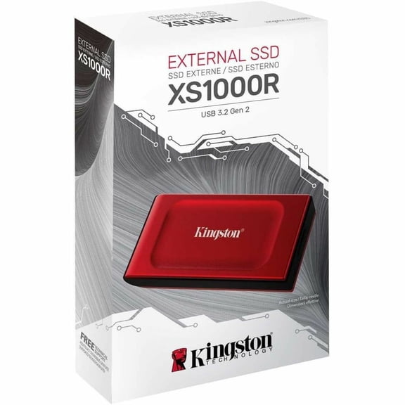 Kingston XS1000 1 TB Portable Solid State Drive External Red SXS1000R1000G