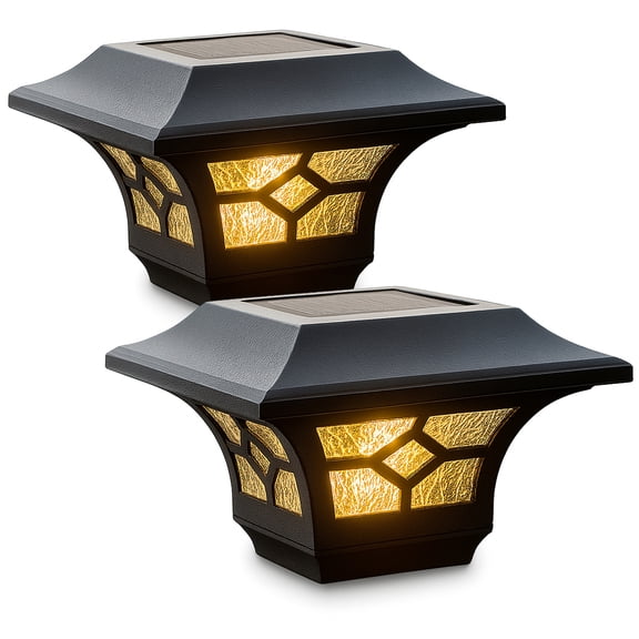 Kingston Solar Post Cap - Black Aluminum - Fits 2"x2", 2.5"x2.5", and 3"x3" Posts