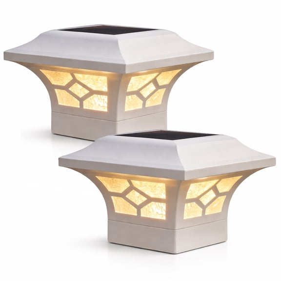 Kingston Solar Post Cap - White Aluminum - Fits 2"x2", 2.5"x2.5", and 3"x3" Posts