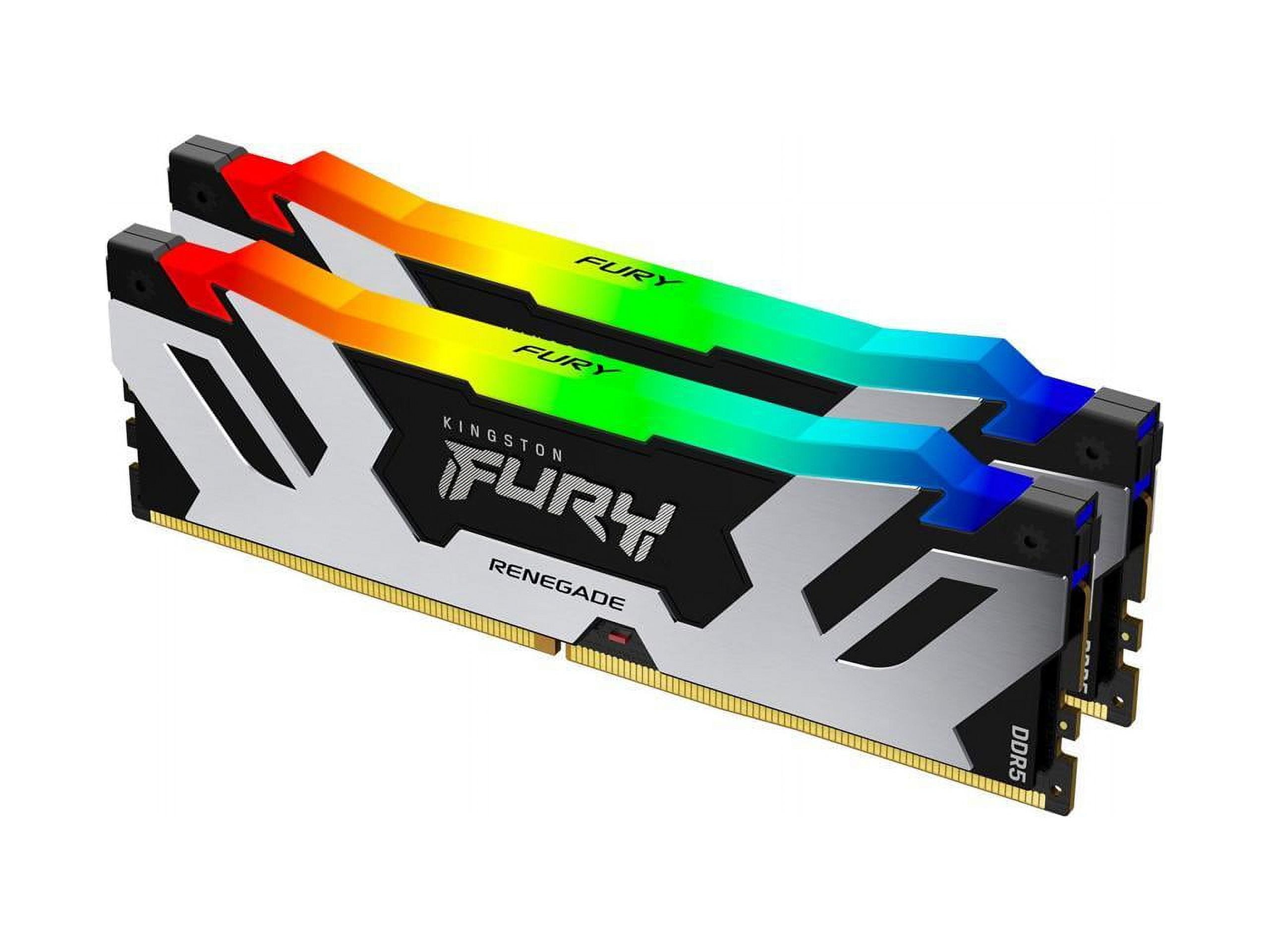 Kingston FURY Renegade RGB 32GB (2 x 16GB) 288-Pin PC RAM DDR5 7200 (PC5 57600) Memory (Desktop Memory) Model KF572C38RSAK2-32