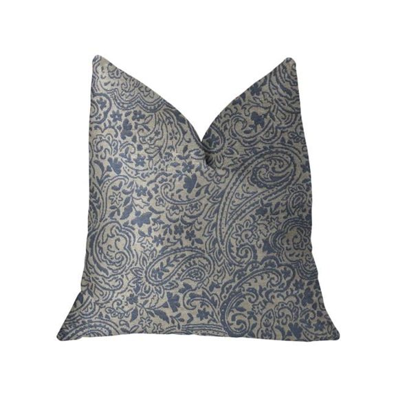 Kingston Waverly Blue & Ivory Luxury Throw Pillow, 12 x 20 in.
