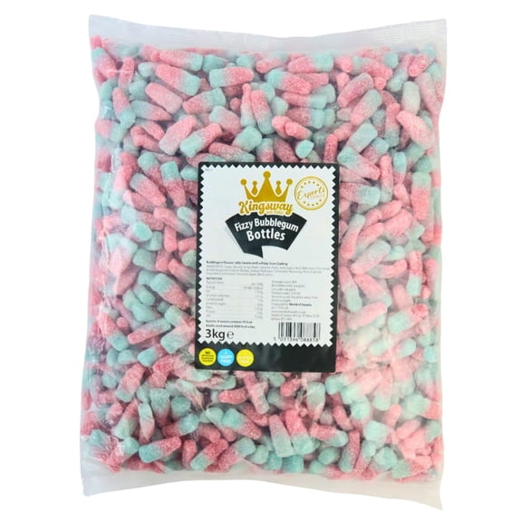 Kingsway Fizzy Bubblegum Bottles, Pick 'N' Mix Bag, 3 kg (Pack of 1)