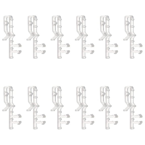 Kingswick 12PCS Valance Clips 2 Inch Window Valance Clips Clear Plastic Valance Retainer Clips Blind Valance Clips Hidden Valance Clips