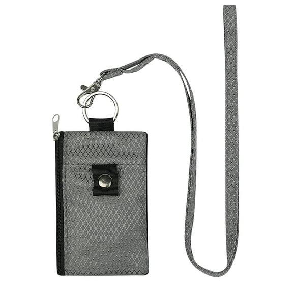 Kingswick Neck Hanging Card Holder with Lanyard Student ID Sleeve Transparent Window Waterproof Zipper Closure Lightweight Change Coin Purse RFID Blocking Travel Wallet