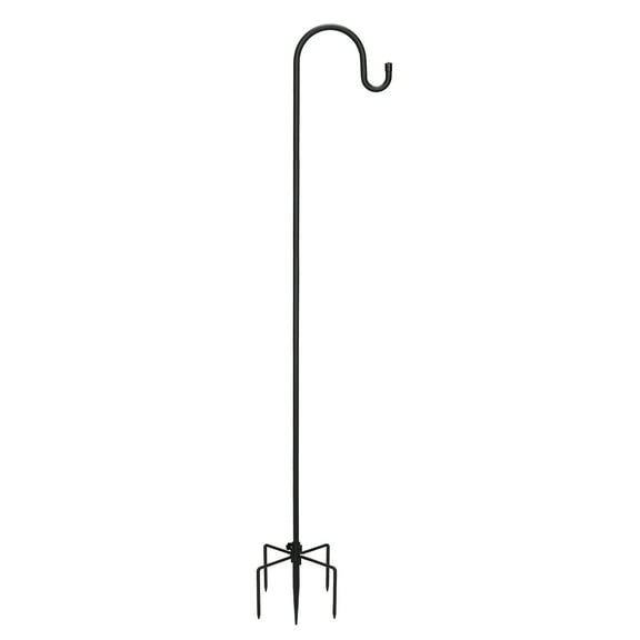 Kingsyard Adjustable Shepherd Hooks for Outdoor, Heavy Duty Bird Feeder Pole with 5 Prong Base, Garden Plant Hanger, Weddings Decor, Solar Light Lanterns, 76 inch