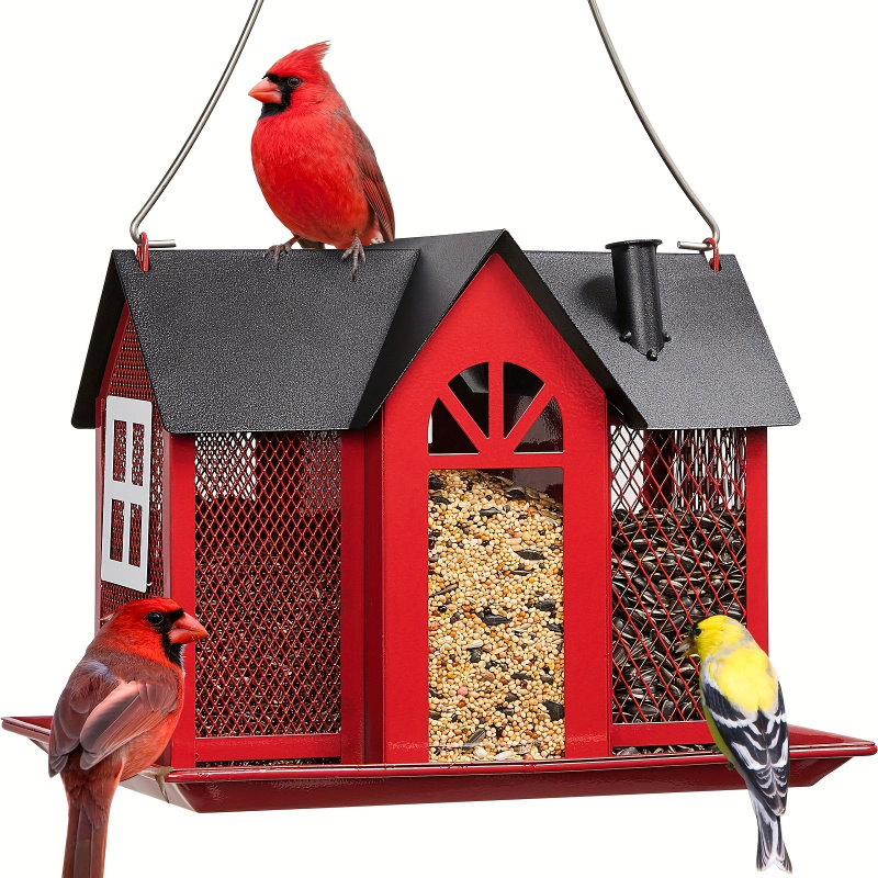 Image result for Kingsyard Bird Feeder House for Outside, Metal Mesh Wild Bird Feeder ...