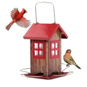 Kingsyard Farmhouse Wild Bird Feeder, Metal Bird House Feeders for Outdoors Hanging, 0.8 lb Seed Capacity Unique Bird Feeders for Cardinal Finch Garden Yard Decoration