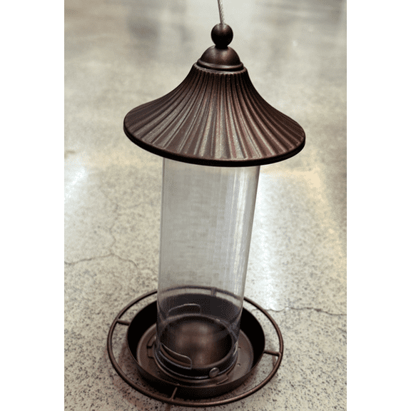 Kingsyard Hopper Bird Feeder for Outdoors Hanging, Black