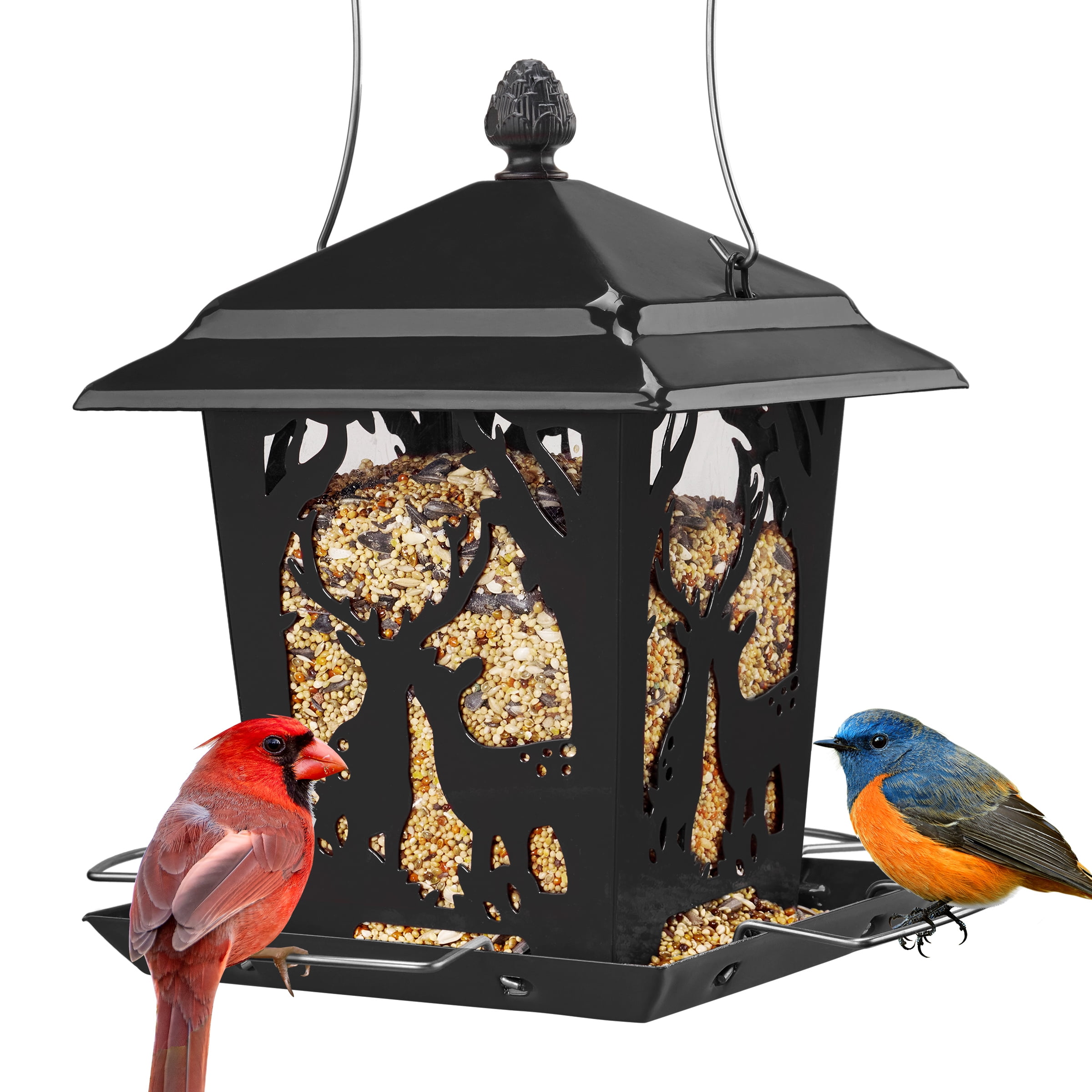 Gallery Detail: Kingsyard Hopper Metal Wild Bird Feeder For Outdoor Hanging With