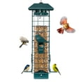 thumbnail image 1 of Kingsyard Squirrel Proof Bird Feeder for Outdoor Hanging, Metal Tube, 3 lbs Capacity, 4 Ports, Green, 1 of 11