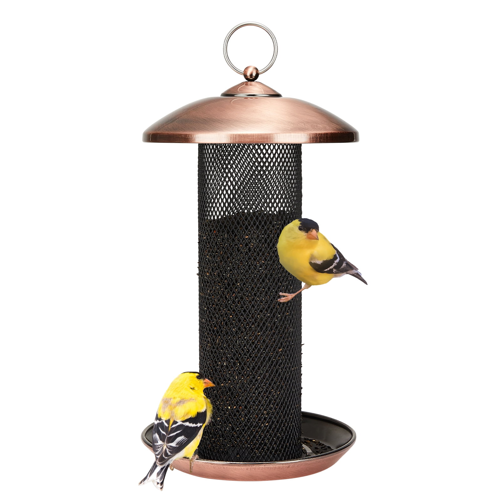 Kingsyard Large Metal Mesh Finch Bird Feeders with Sunflower Seed Tray