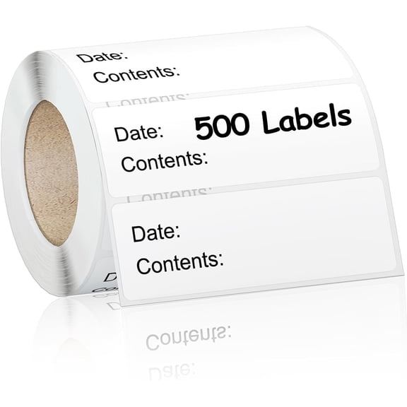 Kingtac 500pcs Food Freezer Labels, 1 x 3 Inch Removable for Food Containers, Mason Jar, No Residue Food Storage Labels Perfect for Kitchen Cannot be Torn