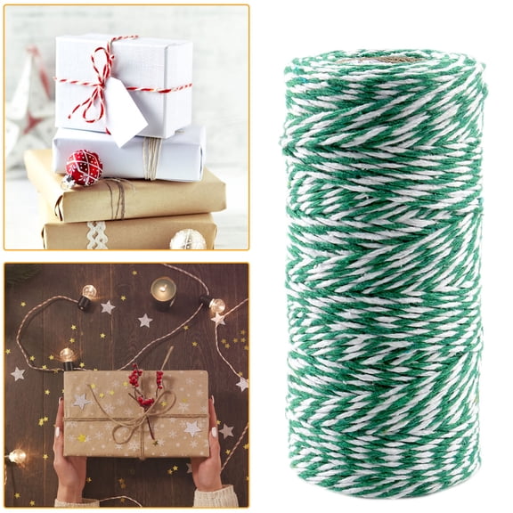 Kingtowag 100M Green White Handmade Linen Rope 2Mm Diy, Hemp Twine Burlap String for Eco-Friendly Crafting, Gift Wrapping and Rustic Decor Jute Cord