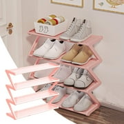 Kingtowag 4 Tier Stainless Steel Shoe Rack Organizer Easy to Install and Space Saving Shoe Organizer Freestanding Shoe Rack with Sturdy Frame Shoe Rack for Wardrobe Entry Bedroom Floor