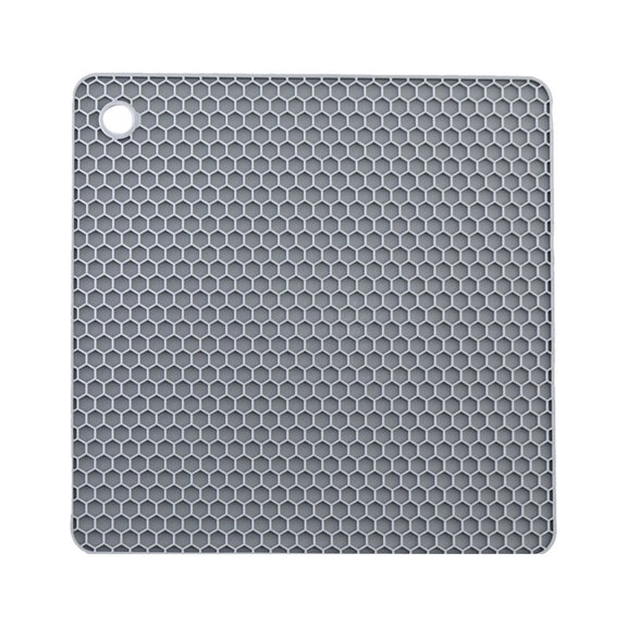 Kingtowag under $5! Washable Placemats Patio Table Place Mats for Indoor & Outdoor, Square Silicone Honeycomb Mat-Gray for Kitchen Dining Table Decor Round Table Mats, Non-Slip Heatproof Placemats