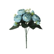 Kingtowag Artificial Flowers for Outdoors, Artificial Peony Flowers Rose Home Party Wedding Decorative Roses Bouquet, Home Decor, 1X Rose Peony Simulation Bouquet Decoration