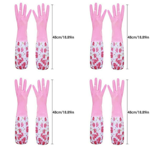 Kingtowag Black of Friday Deals 4Pc Cleaning Gloves, Dishwashing Gloves Latex Free Reusable Household for Washing Dishes and Cleaning Tasks Flexible Long-Lasting Non-Slip Sleeves Clearance