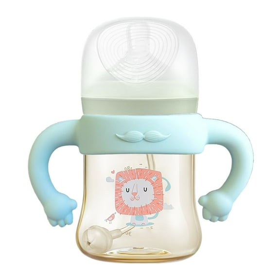 Kingtowag Bottle Handle Grip, Blue Silicone Bottle Handle - Self-Feeding Aid for Babies (#A)