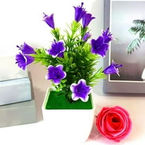 Kingtowag Buy 1$, Artificial Lily Flower In Pot Bonsai, Purple Orchid Small Potted Plant for Outdoor Home Garden