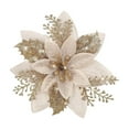 thumbnail image 1 of Kingtowag Champagne Christmas Glitter Artificial Flower, Artificial Christmas glitter flowers with clips, for tree and wedding decor, 1 of 9
