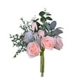 thumbnail image 1 of Kingtowag Clearance Artificial Flowers Porch Indoor Cemetery Fall Winter Decor, Artificial Rose Flower Bouquet Pink Bouquet, Perfect for Wedding, Holiday, Parties Gifts, 1 of 7