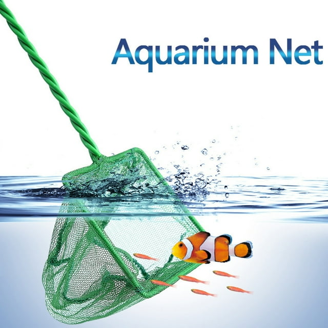 Kingtowag Clearance! Fish Tank Cleaner 4Inch Aquarium Net Fish Tank Net Fine Mesh Fish Catch Net with Plastic Handle, 1 Fishing Net