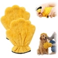 thumbnail image 1 of Kingtowag Coral Fleece Pet Grooming Gloves Yellow 2pc, Multi Functional Towel Mittens Quick Drying for Dog Bathing, Absorbent Towel Mittens Pet Drying Gloves, 1 of 7
