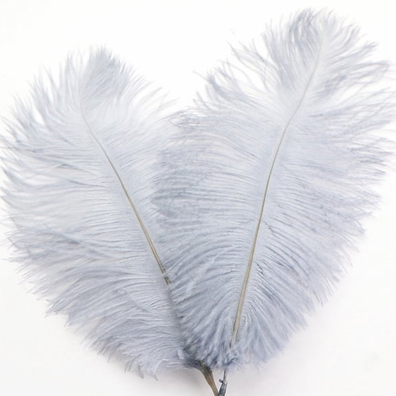 Kingtowag Gray ostrich feathers for arrangement, Colorful wedding decoration flowers, realistic and fade-resistant for stage and clothing decor