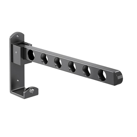 Kingtowag Gunmetal Gray Wall Mounted Clothes Rack, Creative Stacked Clothes Hanger Wall Mounted, Retractable and Space-Saving