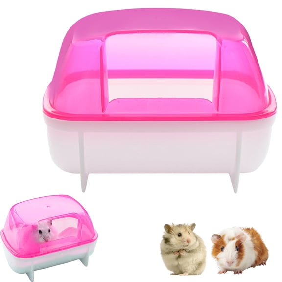 Kingtowag Hamster Bathing Bathroom Container, Small Animals Bathroom for Dwarf Hamster Gerbil, Small Animals Bathroom Container Pet Sand Bath for Dwarf Hamster Gerbil