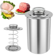Kingtowag Kitchen Utensils Set Ham Maker Stainless Steel Meat Cooker for Making Homemade Meat with A Round Shape Meat for Meat Pork Seafood Beef Fish Poultry, 1X Meat Cooking Barrel Silver
