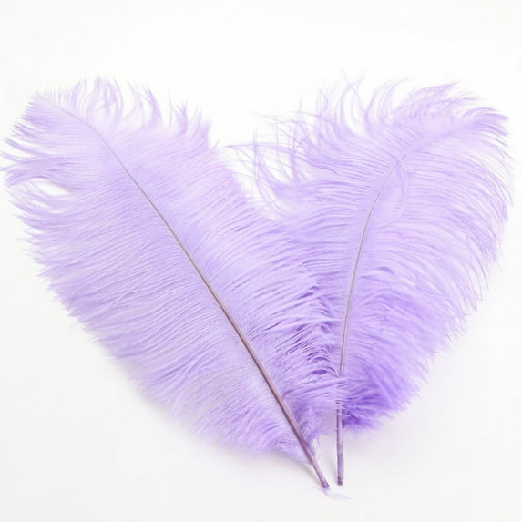 Kingtowag Light purple ostrich feathers 32cm, Colorful wedding decoration flowers, realistic and fade-resistant for stage and clothing decor