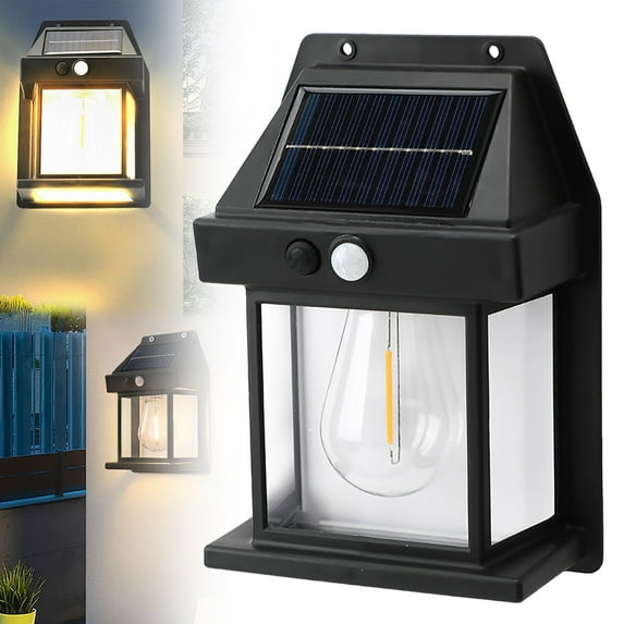 Kingtowag Outdoor Courtyard Wall Lamp Dusk To Dawn Motion Lights Wall Mount Sconces, Wireless Solar Motion Sensor Patio Security Light