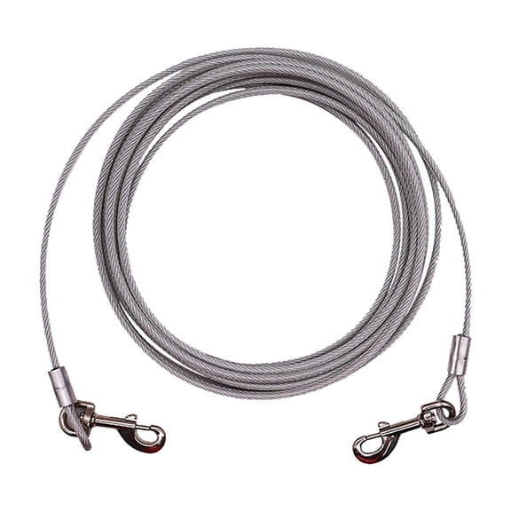 Kingtowag Outdoor Stainless Steel Dog Tie Out Stake, Pet Anti Escape Restraint Leashing Post, Chew Proof Braided Steel Cable 30ft, for Yard Camping, All Dog Sizes