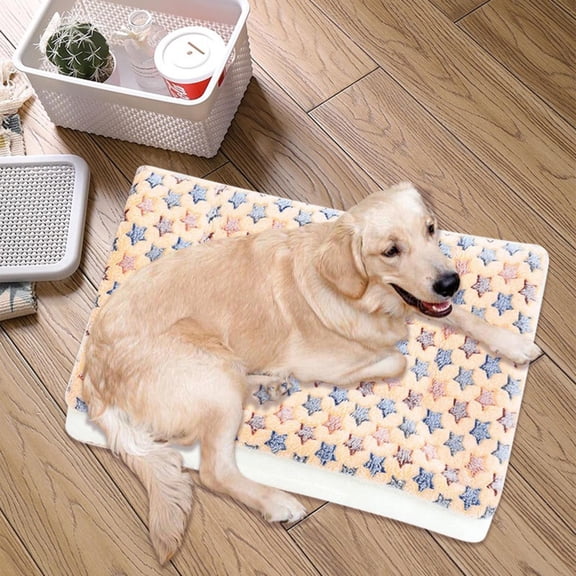 Kingtowag Pet Mat Cat Bed All Season Warm Blanket Sleeping Mat Dog Bed, Thickened Reversible Fleece, Large Dog Pet Sleep Mat Soft Warm Reversible Fleece Crate Bed Pad, Kennel Cushion