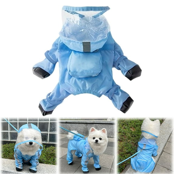 Kingtowag Pet Onesie Waterproof Raincoat Size XL, Dog Rain Suit with Shoes Full Coverage Reflective, Reflective Dog Raincoat Hooded Pet Suit All-Weather Canine Wear, for Small to Large Dogs