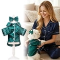 thumbnail image 1 of Kingtowag Pretty Green Pet Pajamas Size XS, Comfortable Dog Clothing Collars Costume Head Flower, Pet Pajamas Clothes Puppy Dog Comfortable Clothing Costume Pajamas + Head Flower, 1 of 7