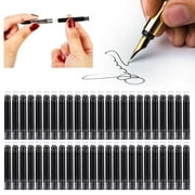 Kingtowag Retractable Pen Brush Title Pen Ink Sac Super Soft Pen Writing Pen Without Ink Pen Refillable 0.5 Mm Extra Fine Tip Ink Sac 50Pc 1Ml, 50X Ink Sacs, Pens Black