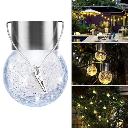 Kingtowag Solar Garden Hanging Lights Outdoor Led Decor, Solar-Powered Garden Hanging Lights with Warm White Led, Weather-Resistant Glass, Auto-On At Dusk, for Patio, Yard, or Outdoor Decor