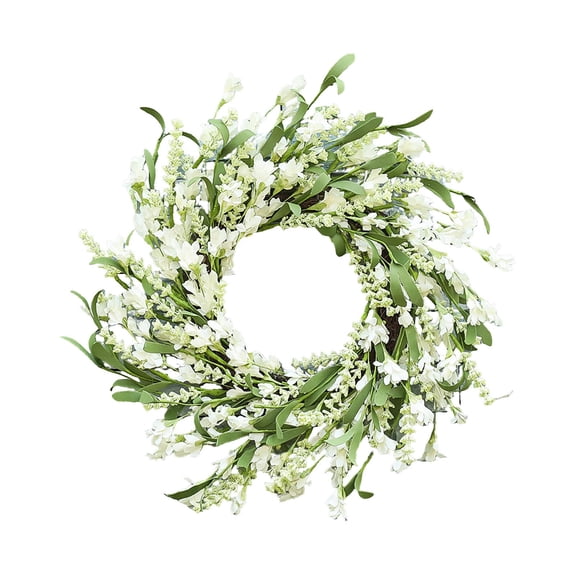 Kingtowag Spring Wreath for Front Door, 15.7 Inch Artificial Flowers, All Season Door Hanging, Style B