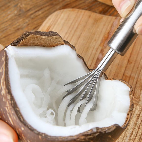 Kingtowag Stainless Steel Coconut Fiber Grater Scale, Stainless Steel Fruit and Fish Scale Peeler, Easy To Clean for Kitchen