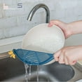 thumbnail image 1 of Kingtowag (Strainer for Rice Washing), Small Hole Rice Sieve, Rice Filter and Washing Colander, Plastic Strainer for Kitchen Use, Efficient Draining and Prep Tool for Household, Dark Blue, 1 of 6